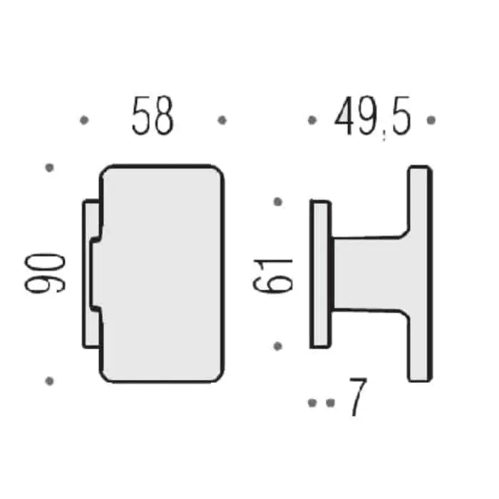 Fabrieksprijs Pomolo fisso per porte Push LC55 Colombo Design, altezza 61 mm, finitura Oroplus