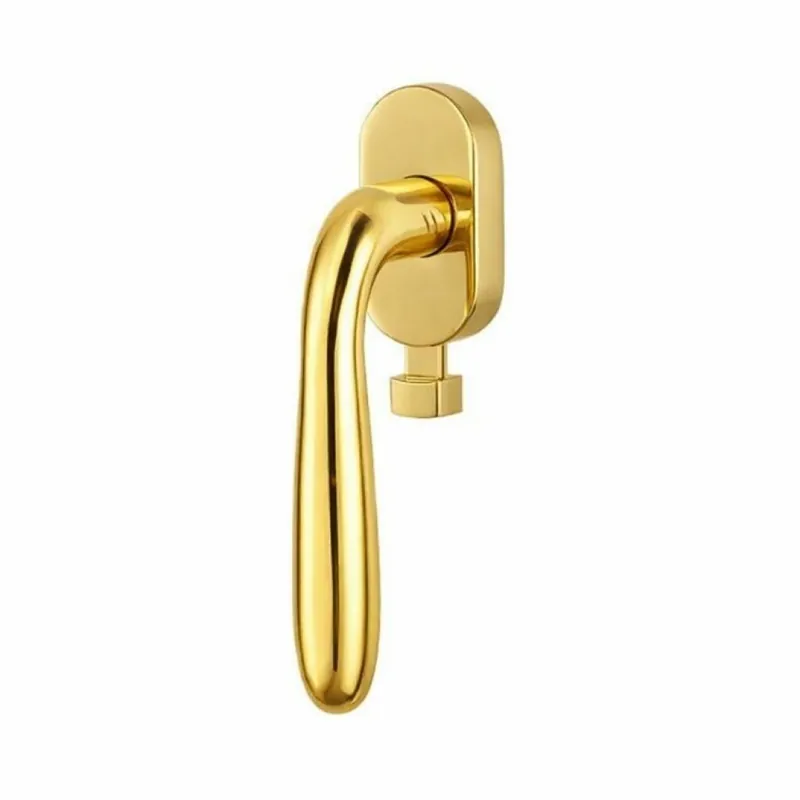 Favoriet Maniglia Martellina DK Robot CD42 Colombo per finestra, pulsante di sicurezza, rosetta ovale 66x32 mm, Zama finitura Oroplus