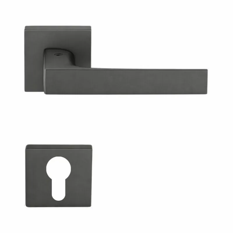 Koopje Maniglia Robocinque S ID 71 RY Colombo Design per porta, foro Yale, rosetta quadrata 52 mm, finitura Grafite Mat