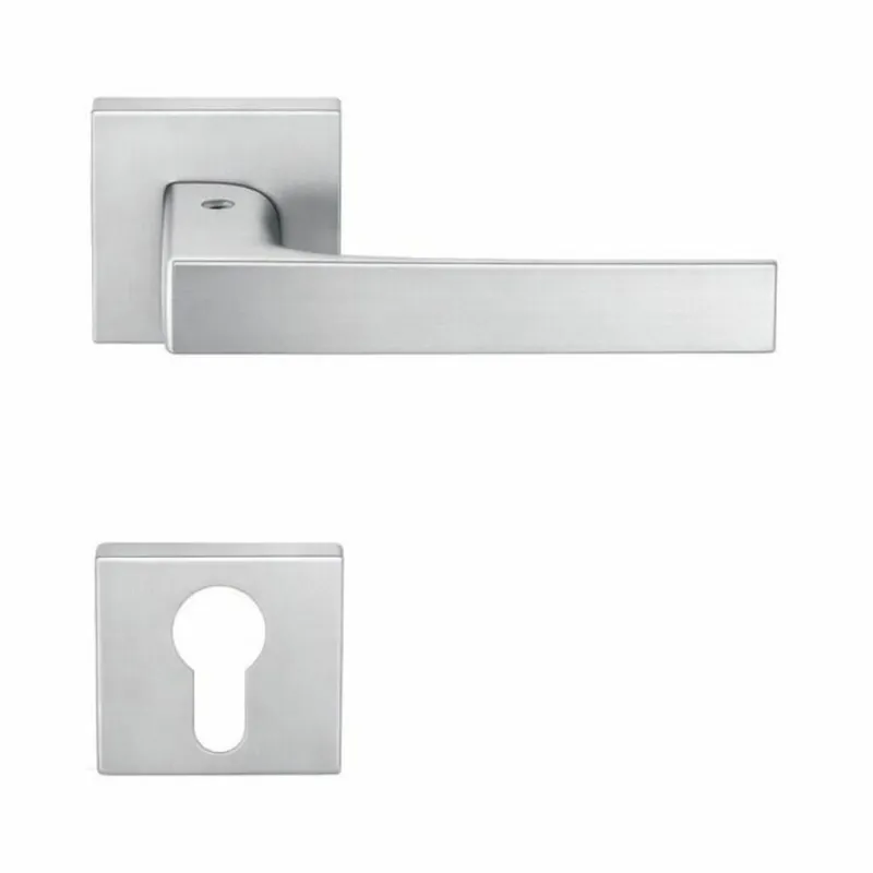 Maniglia Robocinque S ID 71 RY Colombo Design per porta, foro Yale, rosetta quadrata 52 mm, finitura Cromat Populair