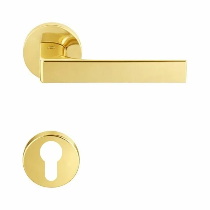Beste Prijs Maniglia Robocinque ID 61 RY Colombo Design per porta, foro Yale, rosetta tonda diametro 50 mm, finitura Oroplus