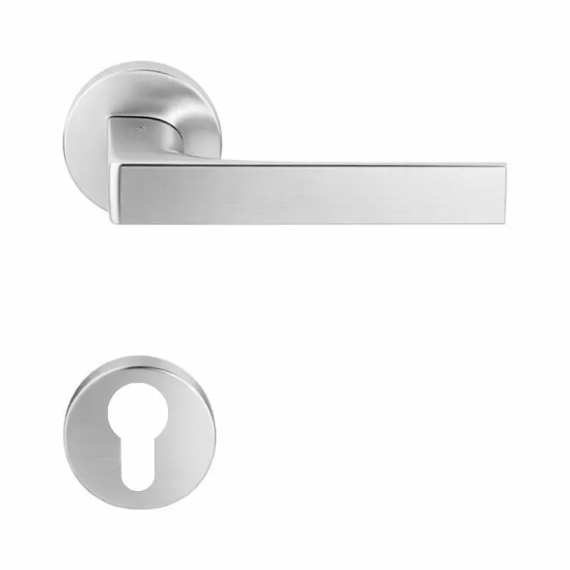 Maniglia Robocinque ID 61 RY Colombo Design per porta, foro Yale, rosetta tonda diametro 50 mm, finitura Cromat Gratis Retour