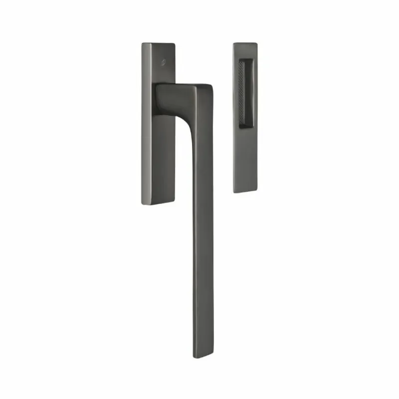 Maniglione ID 513 Colombo Design, per alzante scorrevole finestra, con conchiglia 153x34 mm, finitura Grafite Mat Nieuw