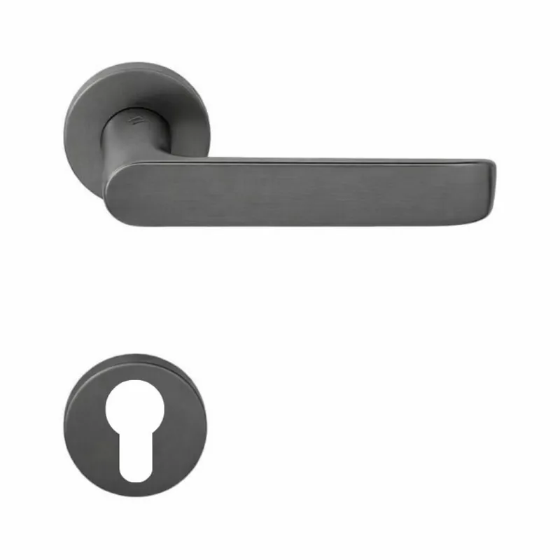 Maniglia Lund SE 11 RY Colombo Design per porta, foro Yale, rosetta tonda diametro 50 mm, finitura Grafite Mat Koopje