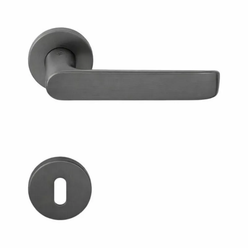 Maniglia Lund SE 11 R Colombo Design per porta, foro Patent, rosetta tonda diametro 50 mm, finitura Grafite Mat Nu Kopen