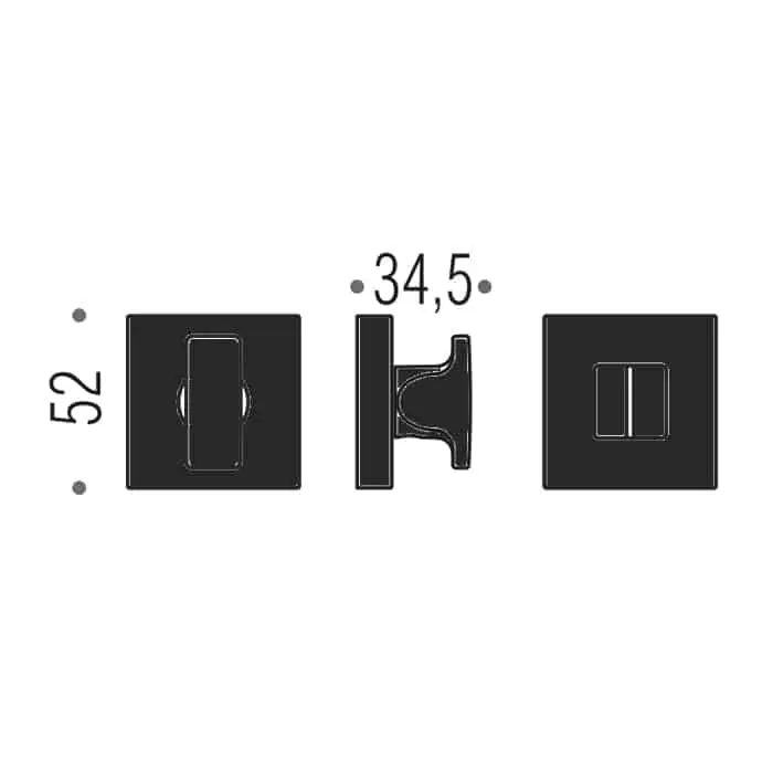 Rechtstreeks Van De Fabrikant Nottolino quadrato per bagno, MM29-BZG Colombo Design per porta, finitura grafite mat