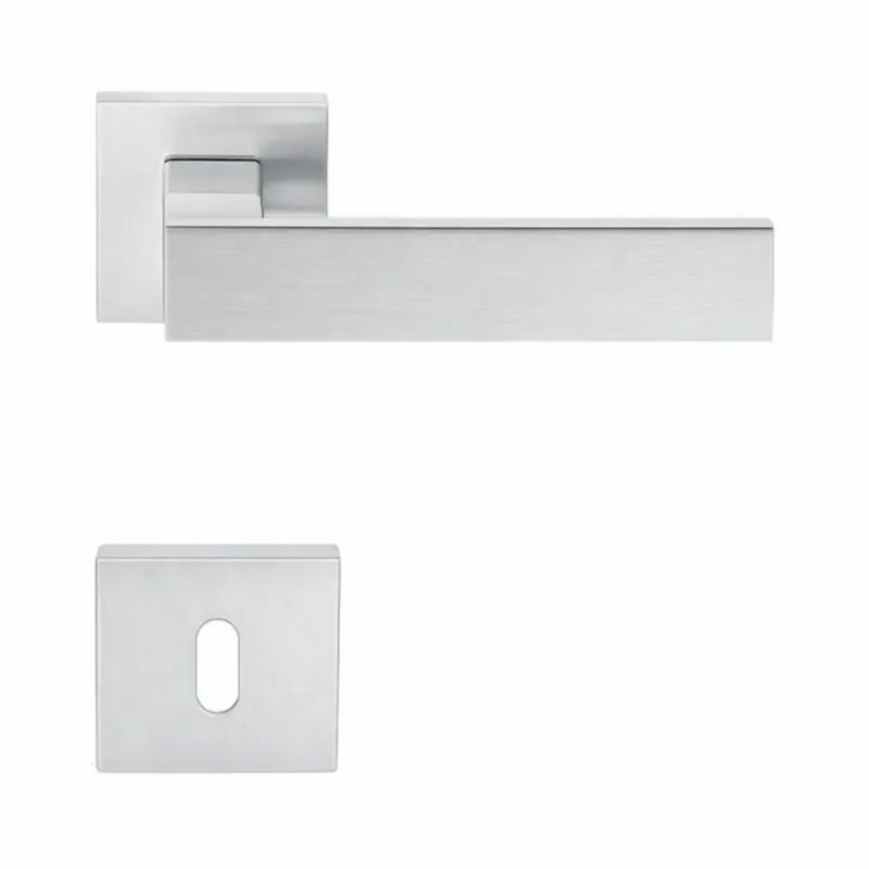 Maniglia Alba LC 91 R Colombo Design per porta, foro Patent, rosetta quadrata 50 mm, finitura Cromo-Cromat Seizoensaanbieding