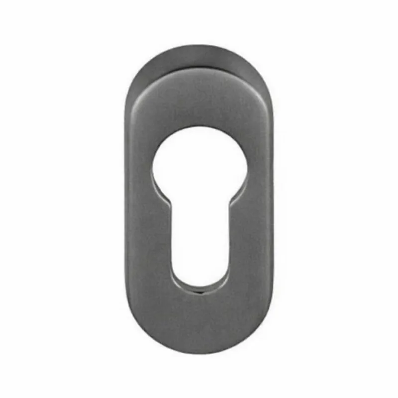 Bocchetta stretta CD 73 BS Colombo Design per maniglia, foro Yale, ovale 61x28 mm, finitura Grafite Mat Veilige Betaling