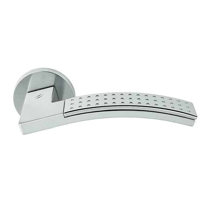 Maniglia per porte Trama Colombo Design, su rosetta tonda, foro patent, finitura cromat-cromo Laatste Versie