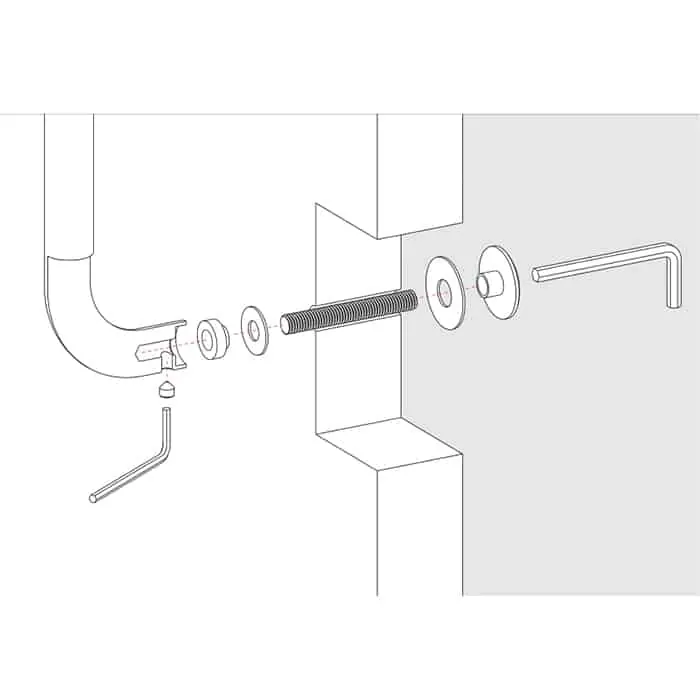 Exclusieve Aanbieding Kit accessori montaggio per maniglioni Colombo Design, passante singolo, finitura Zirconium