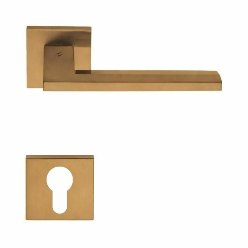 Op = Op Maniglia Electra MS 11 RY Colombo Design per porta, foro Yale, rosetta quadrata 50 mm, finitura Vintage Mat