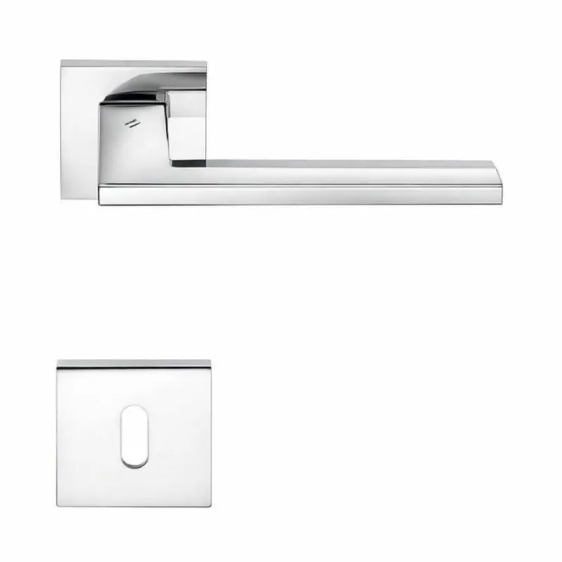 Maniglia Electra MS 11 R Colombo Design per porta, foro Patent, rosetta quadrata 50 mm, finitura Cromo Lucido Op = Op