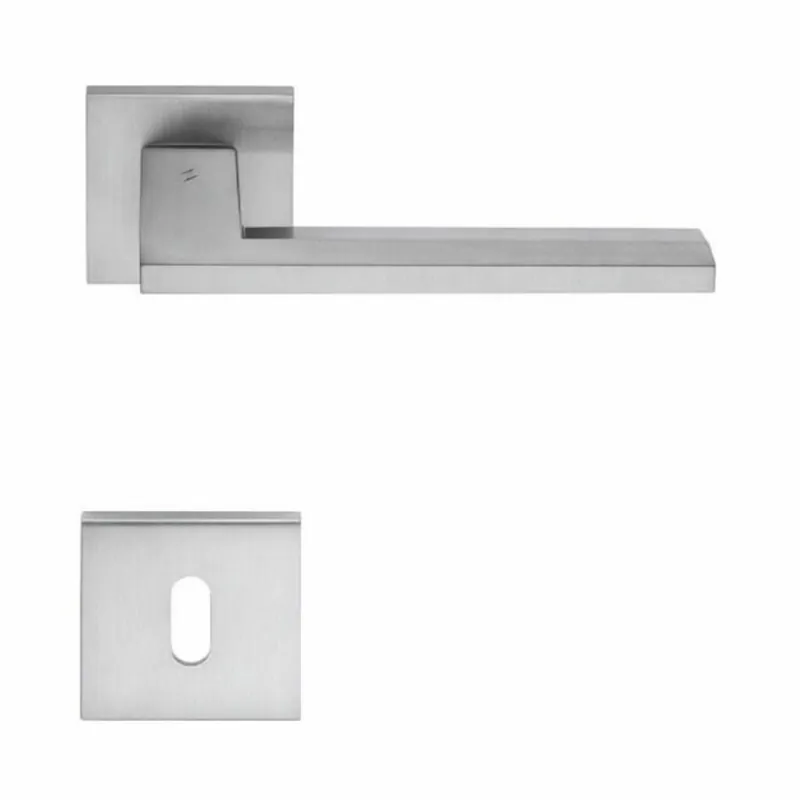 Maniglia Electra MS 11 R Colombo Design per porta, foro Patent, rosetta quadrata 50 mm, finitura Cromat Populair