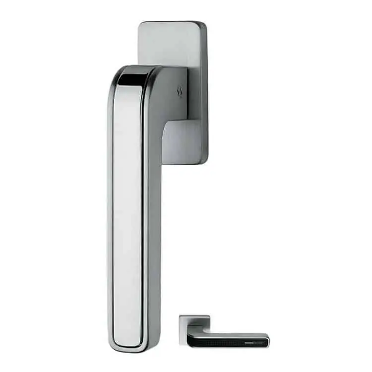 Maniglia DK per finestre Colombo, Design serie Tecno, finitura Cromat / Carbonium Direct Beschikbaar