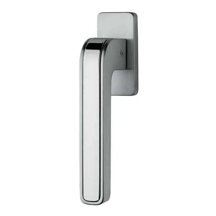 Laatste Versie Maniglia DK per finestre, Colombo Design serie Tecno, finitura Cromat / Cromo