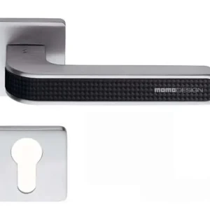 Beste Prijs Maniglia per porta, Colombo Design serie Tecno, con rosetta foro Yale, finitura Cromat / Carbonium