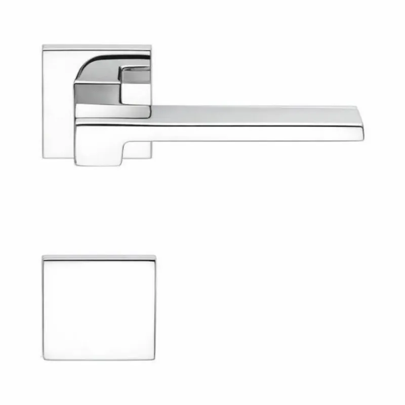 Maniglia Zelda MM 11 RYF Colombo Design per porta, foro Yale, rosetta bassa quadrata 50 mm, finitura Cromo Nu Kopen
