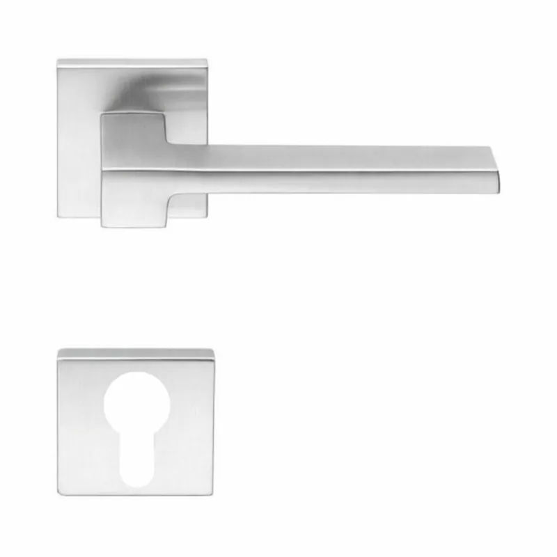 Maniglia Zelda MM 11 RY Colombo Design per porta, foro Yale, rosetta quadrata 52 mm, finitura Cromat Op = Op