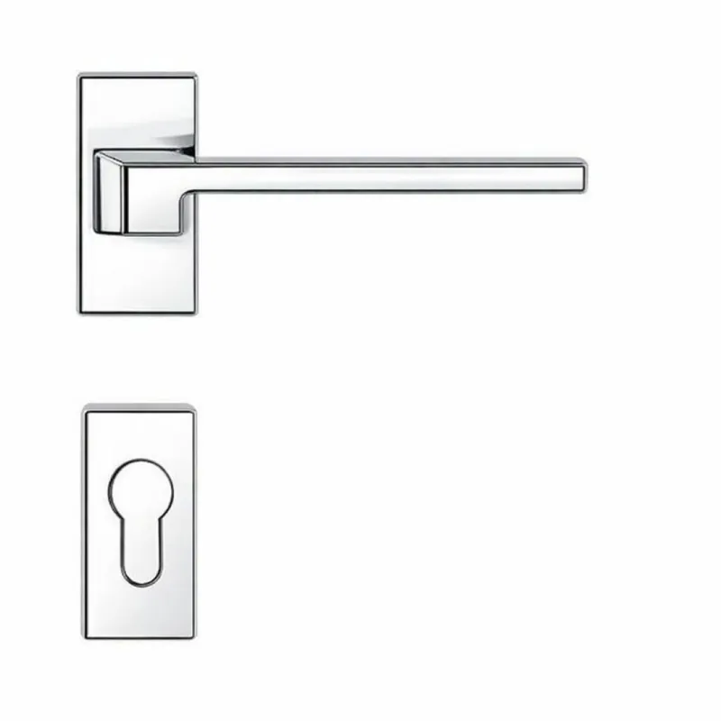 Maniglia Zelda MM 11 RSMY Colombo Design per porta, foro Yale, rosetta stretta 63x30 mm, finitura Cromo Shop Nu