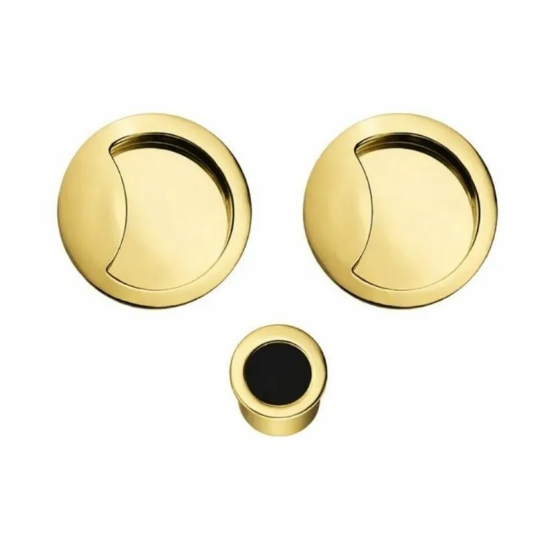Premium Kit per porta scorrevole Open Colombo design, maniglie ad incasso, maniglietta di trascinamento, finitura zirconium gold HPS