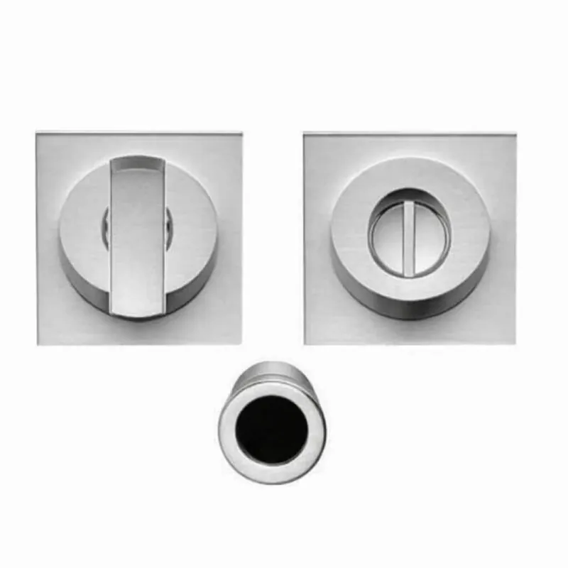 Exclusieve Aanbieding Kit per porta scorrevole Open Colombo design, maniglie quadre ad incasso, con nottolino, maniglietta di trascinamento, serratura E 50 mm, cromat