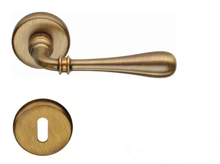 Snelle Levering Maniglia per porta, Colombo Design serie Ida, con rosetta foro Normale, finitura Ottone Antico