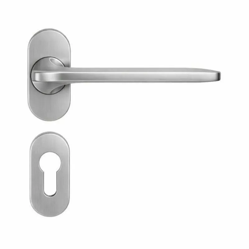 Dagaanbieding Maniglia Roboquattro ID41 RSMY Colombo Design per porta, rosetta e bocchetta ovale 62x28x7,5 mm, foro Yale, finitura Cromat