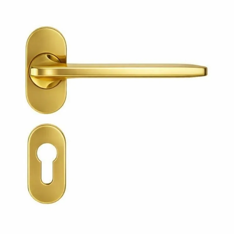 Maniglia Roboquattro ID41 RSMY Colombo Design per porta, rosetta e bocchetta ovale 62x28x7,5 mm, foro Yale, finitura Oroplus Meest Verkocht