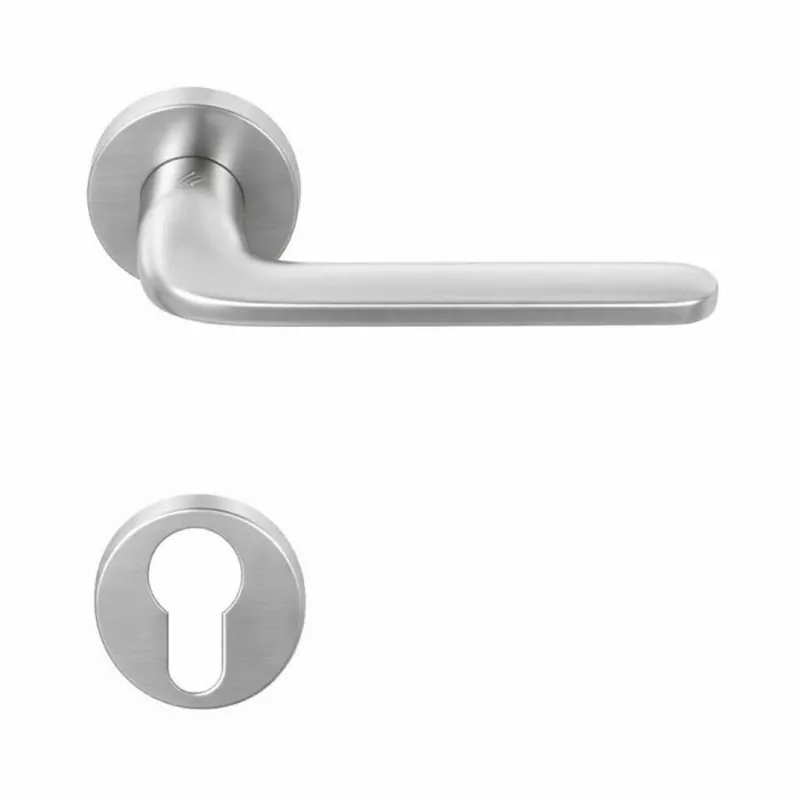 Maniglia Roboquattro ID41 RY Colombo Design per porta, rosetta e bocchetta tonda 50x10 mm, foro Yale, finitura Cromat Favoriet