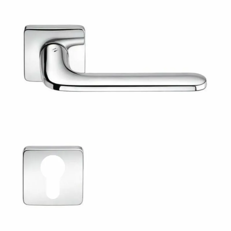 Maniglia Roboquattro S ID 51 RY Colombo Design per porta, foro Yale, rosetta quadrata 52 mm, finitura Cromo Lucido Shop Nu