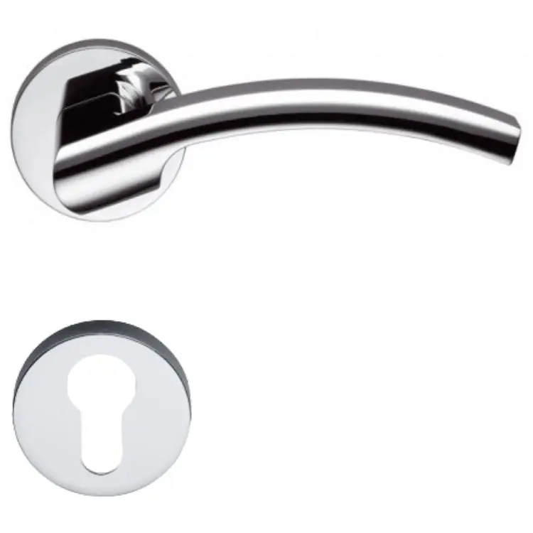 Maniglia Olly LC 61 RY Colombo Design per porta, foro Yale, rosetta tonda diametro 50 mm, finitura Cromo Superprijs