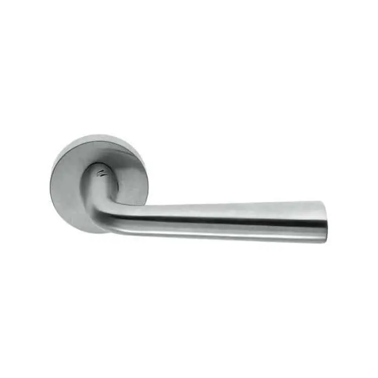 Maniglia per porta, Colombo Design serie Tender, con rosetta foro Yale, finitura Cromat Shop Nu