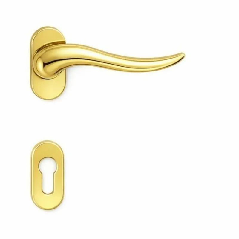 Maniglia per porte Peter Colombo Design, su rosetta stretta, foro yale, finitura oroplus Hoge Kwaliteit