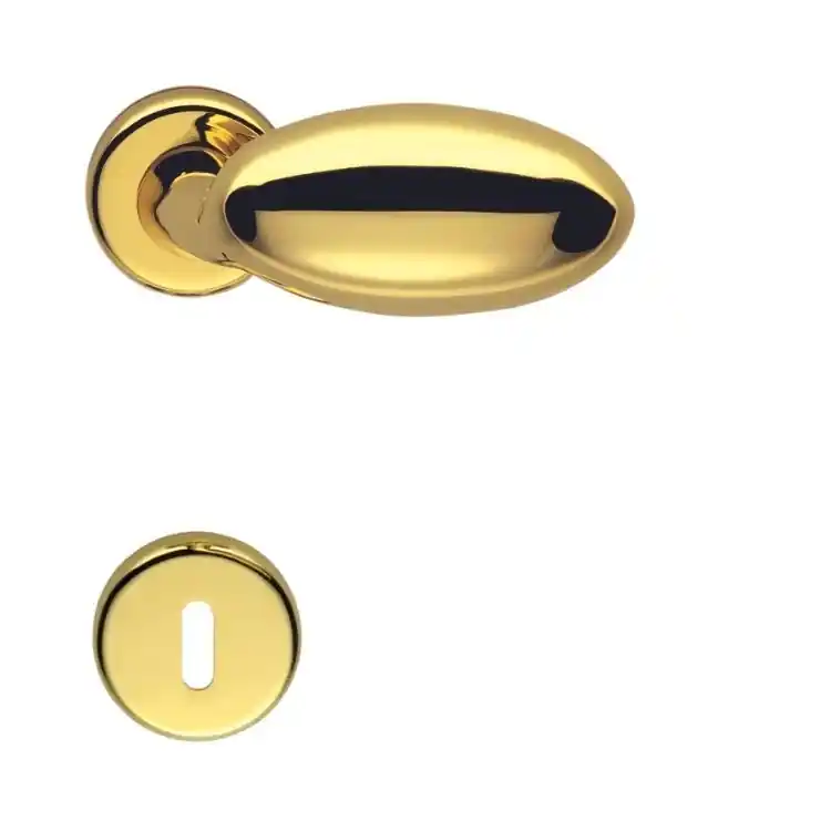 Maniglia Robot CD75 Colombo per porta interna, rosetta e bocchetta tonda foro Patent, quadro 8 mm, Ottone finitura Zirconium Gold HPS Express Levering