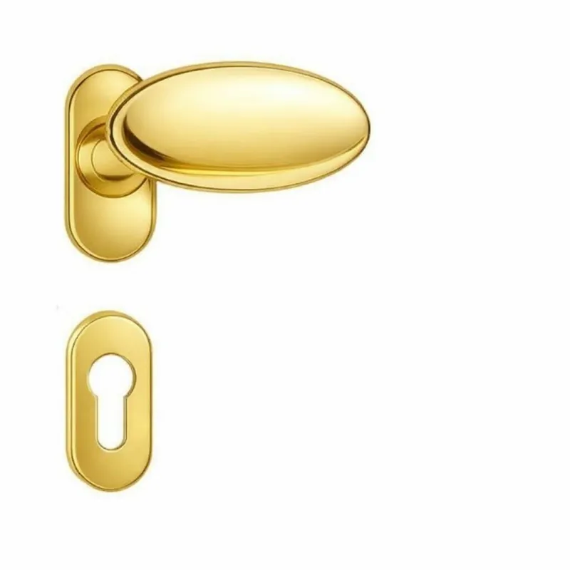 Direct Verzonden Maniglia Robot CD75 Colombo per porta interna, rosetta e bocchetta ovale foro Yale, quadro 8 mm, Ottone finitura Zirconium Gold HPS