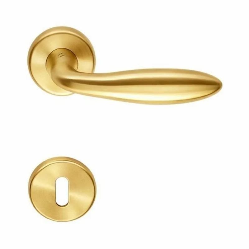Bestel Nu Maniglia per porta Colombo Design serie Mach, con rosetta foro Normale, finitura Oromat