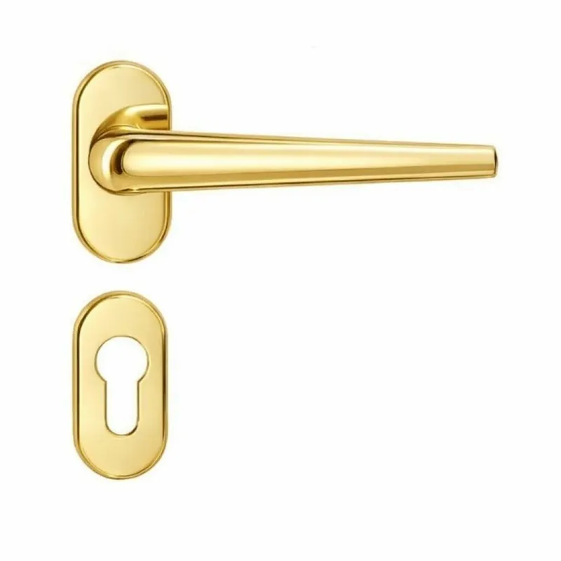 Maniglia Robotre CD 91 RSMY Colombo Design per porta, foro Yale, rosetta ovale 62x30 mm, finitura Oroplus Merkproduct