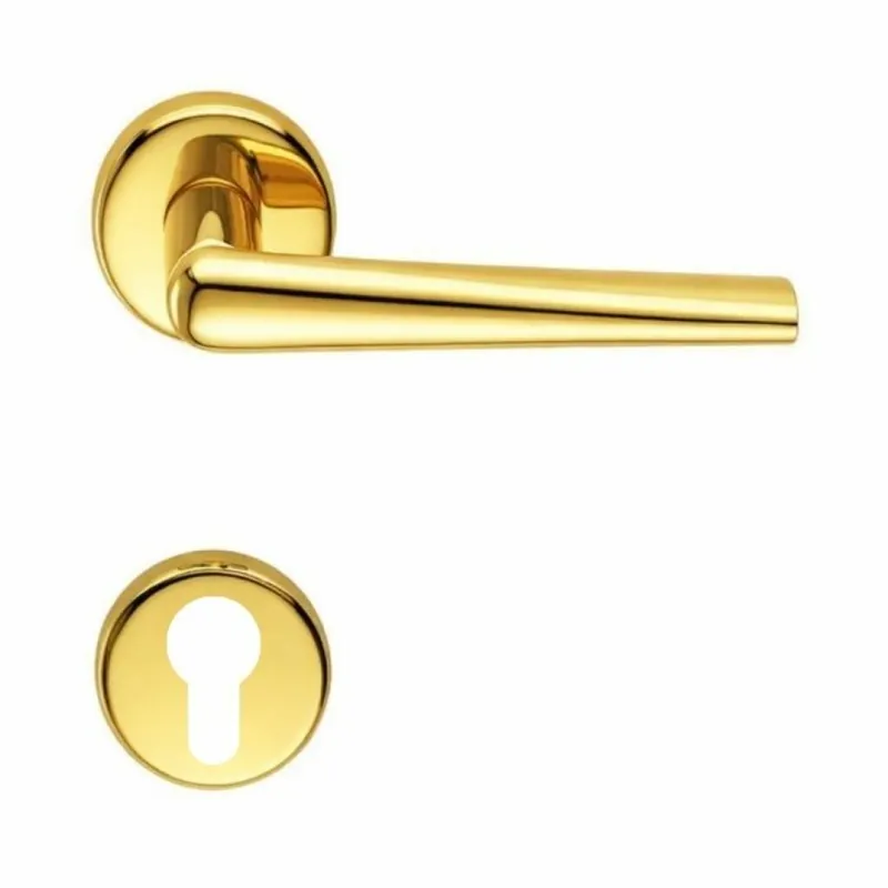 Exclusieve Aanbieding Maniglia Robotre CD 91 RY Colombo Design per porta, foro Yale, rosetta tonda diametro 50 mm, finitura Oroplus