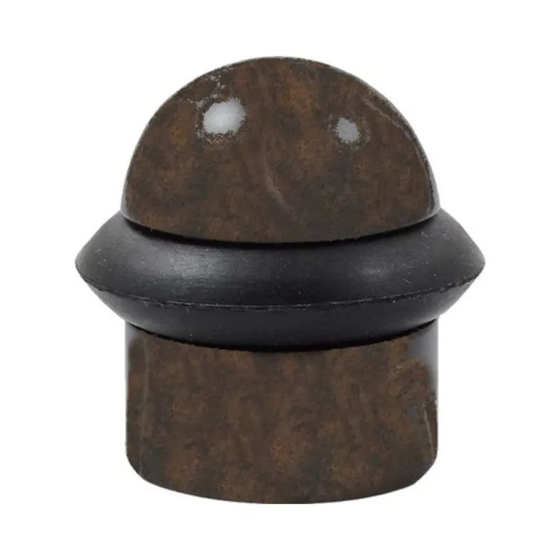 Fermaporta CD112 Colombo Design a pavimento per interni, dimensione 38x36 mm, gommino nero, Ottone finitura Bronzo Antico Seizoensaanbieding