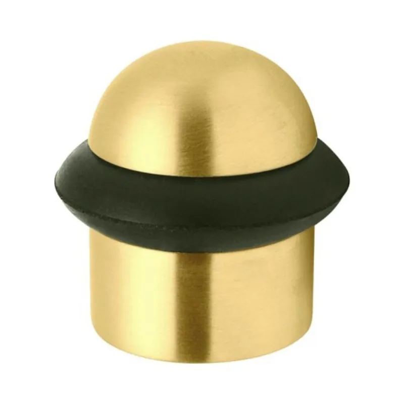 Fermaporta CD112 Colombo Design a pavimento per interni, dimensione 38x36 mm, gommino nero, Ottone finitura Oromat Shop Nu