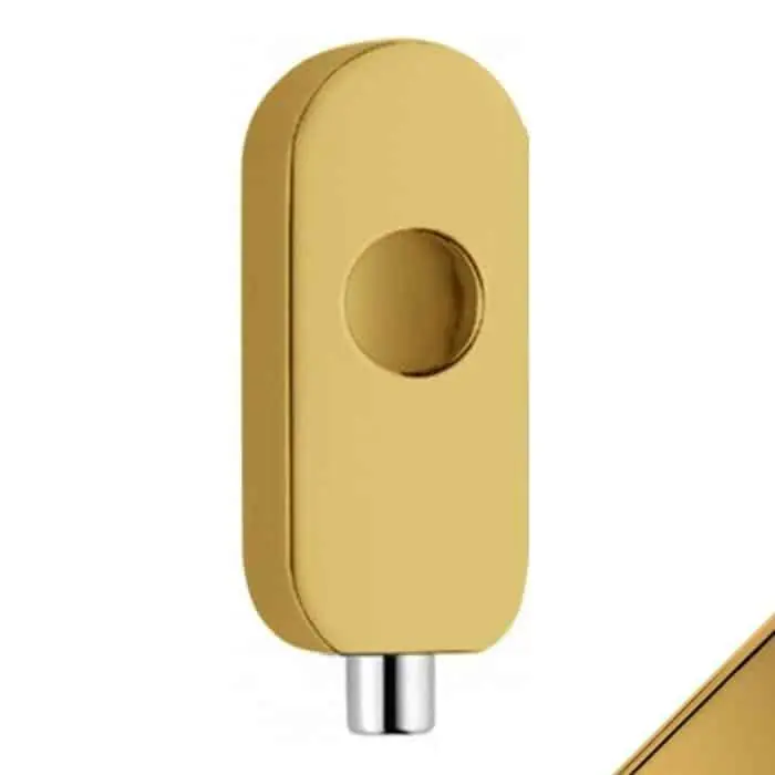 Dispositivo antieffrazione CD 02 DKZ Colombo Design, per maniglia DK, con pulsante, dimensioni 88,5x33 mm, finitura Gold HPS Finale Uitverkoop