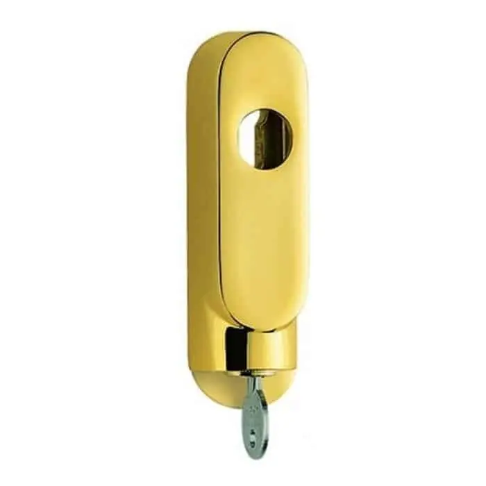 Dispositivo antieffrazione CD 02 LOCK Colombo Design, per maniglia DK, con chiave, dimensioni 120x32 mm, finitura Oroplus Seizoensaanbieding