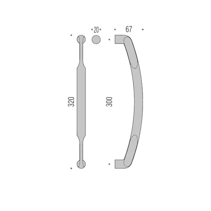 Bestel Nu Maniglione per porte e finestre Estro Colombo Design, senza rosette, lunghezza 320 mm, finitura cromat