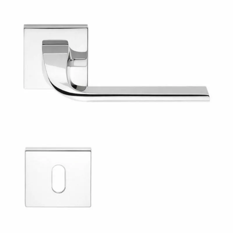 Maniglia Isy BL 11 R Colombo Design per porta, foro Patent, rosetta quadrata 52 mm, finitura Cromo Hoge Kwaliteit