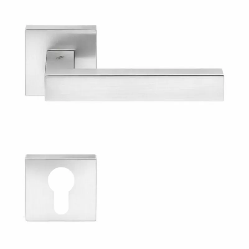 Maniglia Ellesse BD 21 RY Colombo Design per porta, foro Yale, rosetta quadrata 52 mm, finitura Cromat Veilige Betaling