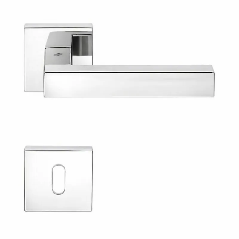 Maniglia Ellesse BD 21 R Colombo Design per porta, foro Patent, rosetta quadrata 52 mm, finitura Cromo Lucido Finale Uitverkoop