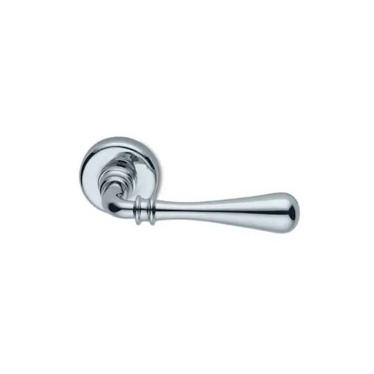 Maniglia per porte, Colombo Design Antologhia LINDA, con rosetta e bocchetta con foro Normale, finitura Cromo Nieuw
