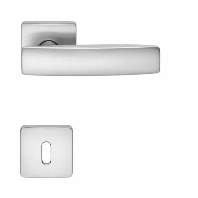 Gecertificeerd Maniglia moderna per porta, Colombo Design serie BOLD, con rosetta e bocchetta con foro Normale, finitura Cromo Opaco