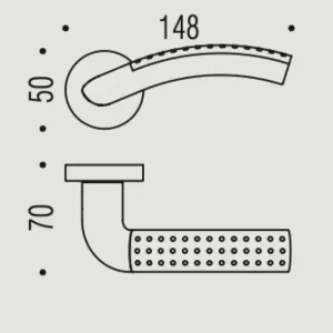 Direct Beschikbaar Maniglia moderna per porta, Colombo Design MILLA LC41R, con rosetta e bocchetta con foro Normale, finitura Cromo Opaco