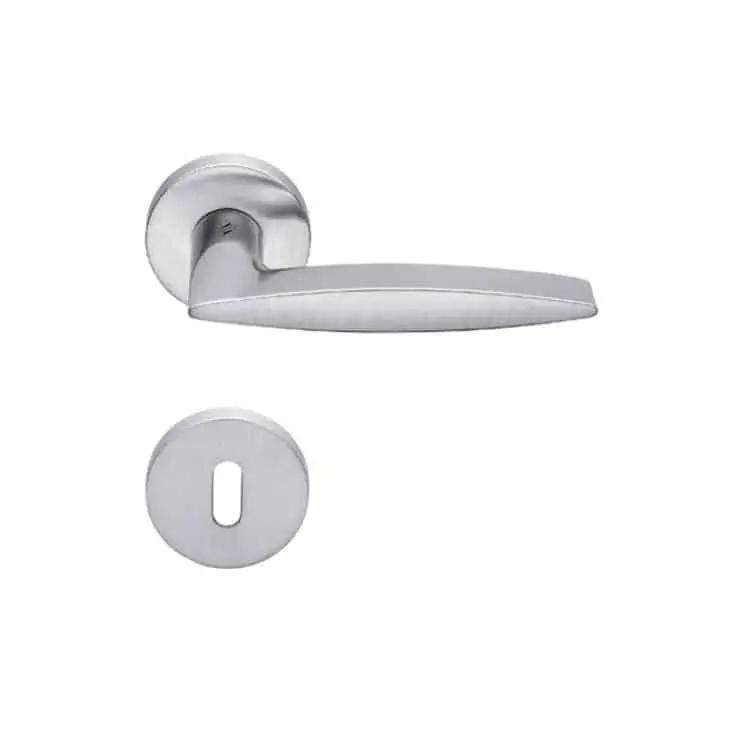 Koopje Maniglia moderna per porta, Colombo Design GAIA, con rosetta e bocchetta con foro Normale, finitura Cromo Opaco